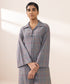 Women's Pret Yarn Dyed Solid Grey A-Line Shirt